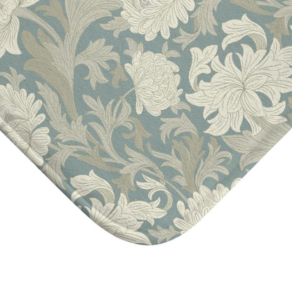 William Morris Bath Mat Chrysanthemum Misty Gray