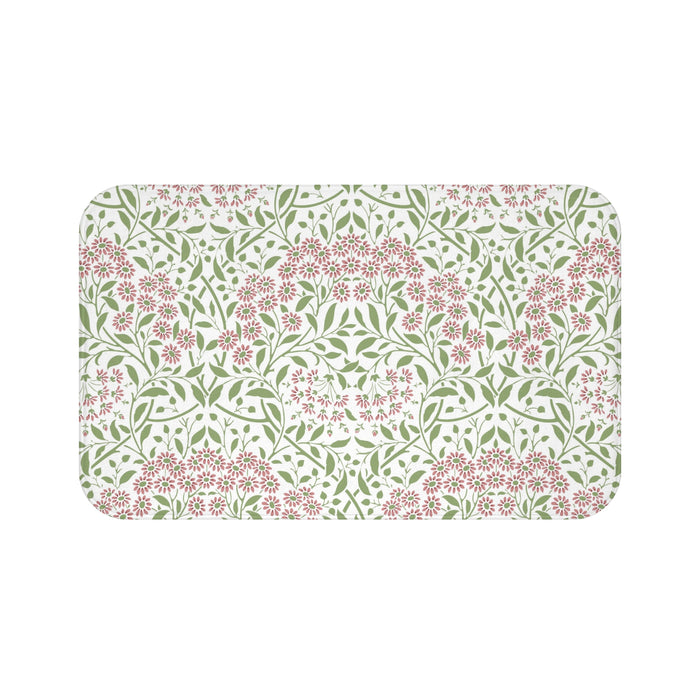 William Morris Bath Mat Floral Pink Green