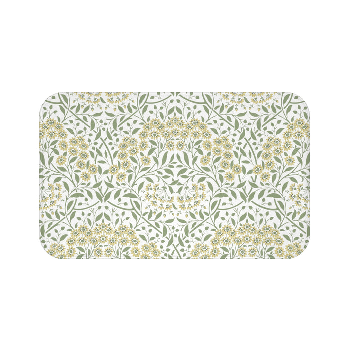 William Morris Bath Mat Floral Yellow Green