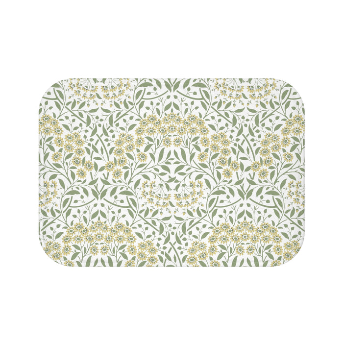 William Morris Bath Mat Floral Yellow Green