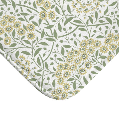 William Morris Bath Mat Floral Yellow Green