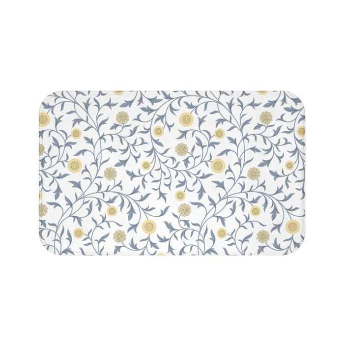 William Morris Bath Mat Scroll Gray Lemon