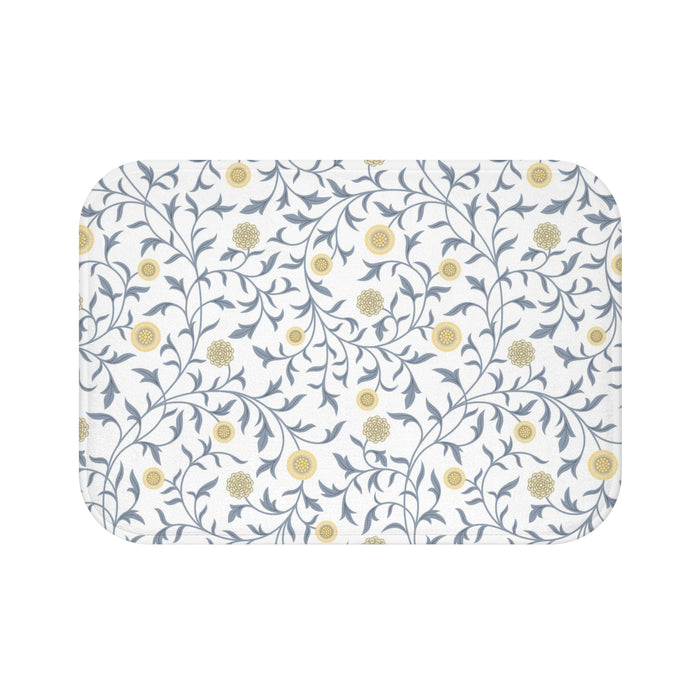 William Morris Bath Mat Scroll Gray Lemon