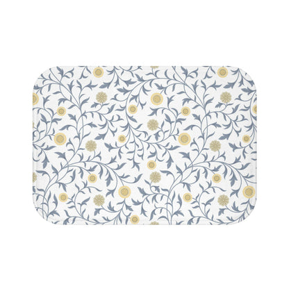 William Morris Bath Mat Scroll Gray Lemon