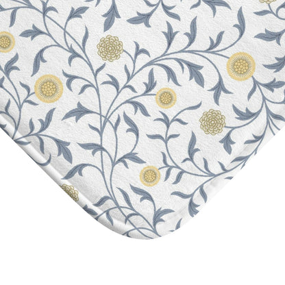 William Morris Bath Mat Scroll Gray Lemon