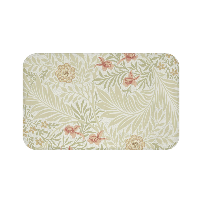 William Morris Bath Mat Soft Green Peach
