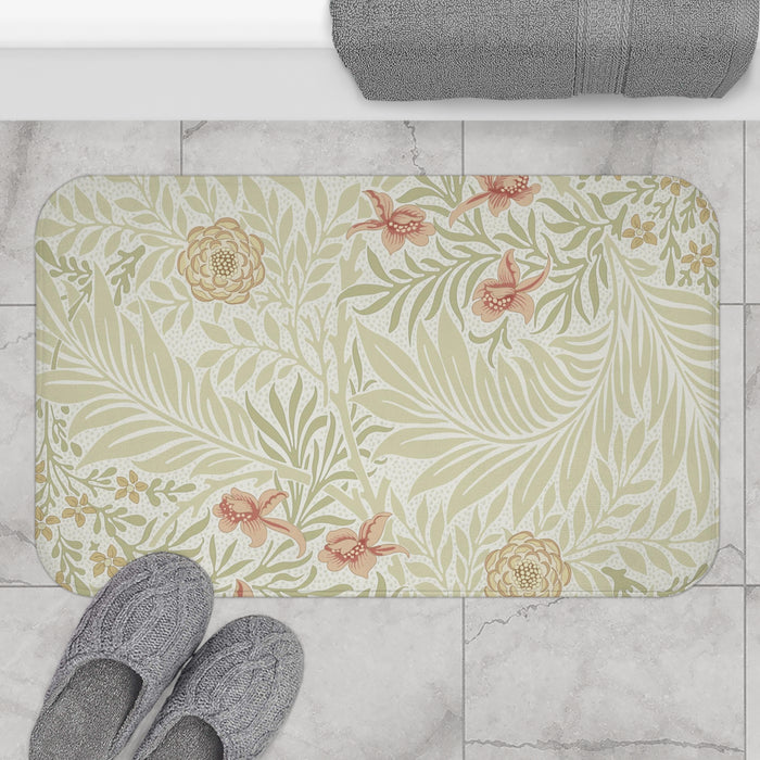 William Morris Bath Mat Soft Green Peach