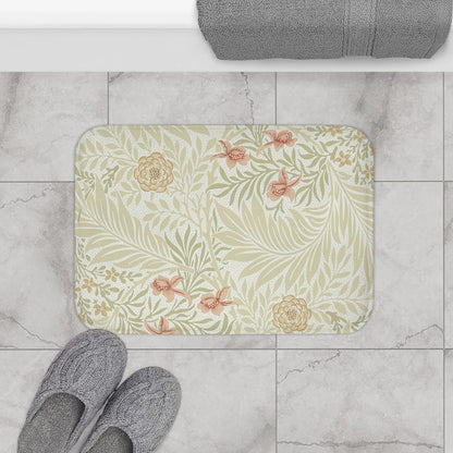 William Morris Bath Mat Soft Green Peach