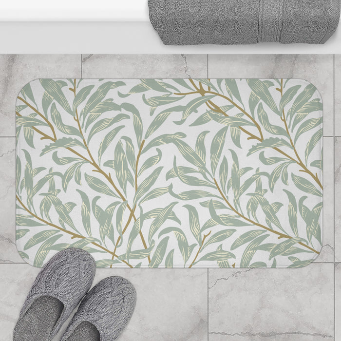 William Morris Bath Mat Willow Bough Blue Green
