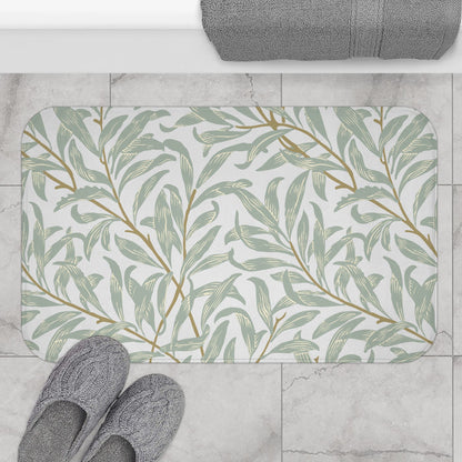 William Morris Bath Mat Willow Bough Blue Green