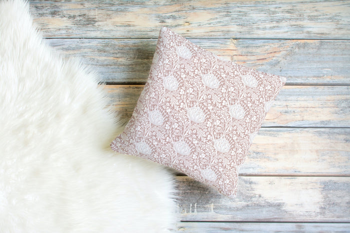 William Morris Cotton Pillows Artichoke Dusty Rose Pink