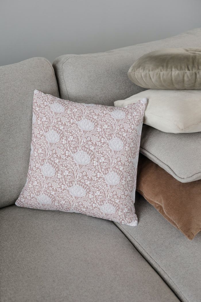 William Morris Cotton Pillows Artichoke Dusty Rose Pink