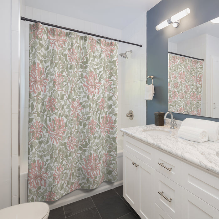 William Morris Honeysuckle Soft Green Shower Curtain