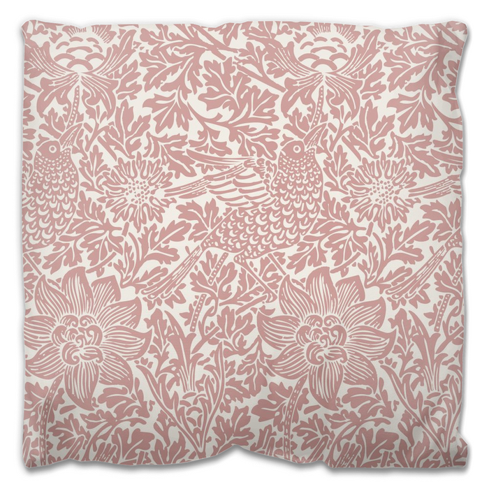 William Morris Outdoor Pillows Bird Anemone Warm Pink
