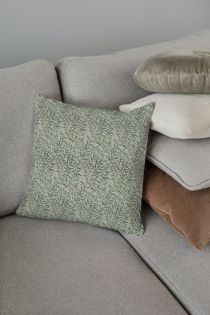 Willow Bough Cotton Throw Pillows William Morris Green