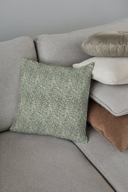 Willow Bough Cotton Throw Pillows William Morris Green