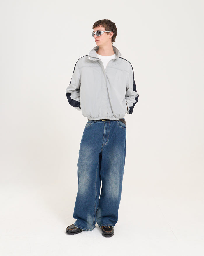Windbreaker Jacket - Light Grey/Navy