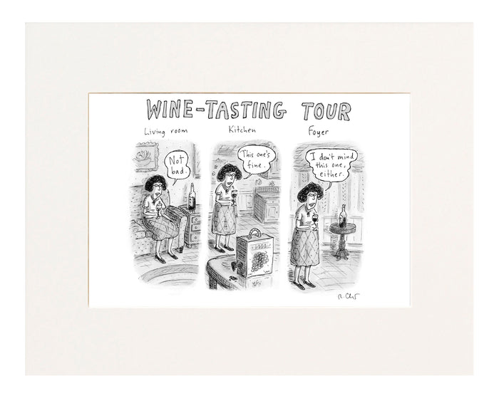 Wine-Tasting Tour Cartoon Print