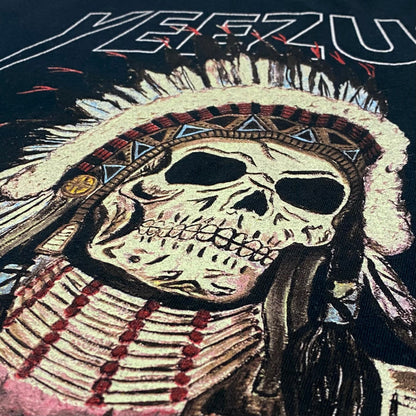 Yeezus Tour 2013 OG Native Skull Tee In Black By Wes Lang